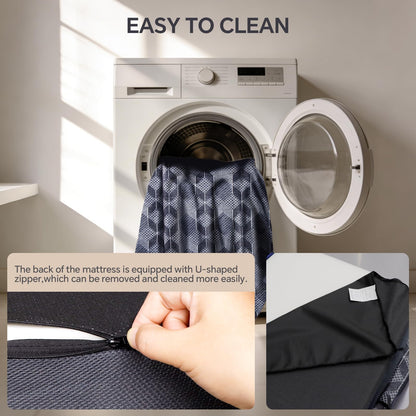 Ciremiv Tri-Fold Mattress Twin Size, 4 Inch Memory Foam Mattress with Washable Cover, Handles and Non-Slip Bottom- Portable Folding Mattress for Guest Bed, Camping, Travel & Floor Sleeper,Dark Grey