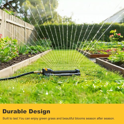 FANHAO Oscillating Sprinkler - Durable Lawn Watering System for Up to 3,600 Sq. Ft. | 19 Precision Nozzles