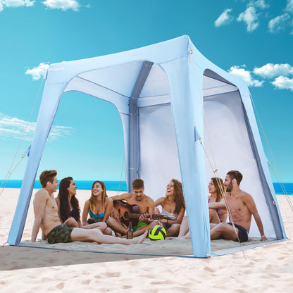 Elegear CumbreX™ Inflatable Beach Canopy Tent, 6-8 Person Beach Cabana with Side Curtain, UPF 50+ UV Protection Easy Setup Blow Up Sun Shade Shelter for Outdoors