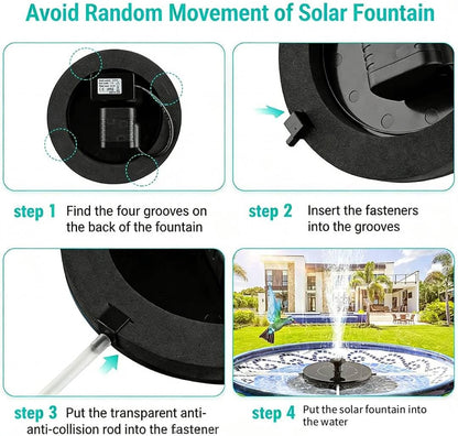 Solar Bird Bath Fountain Pump by 9V - 3.5W Free Standing Water Sprinkler with Solar Panel
