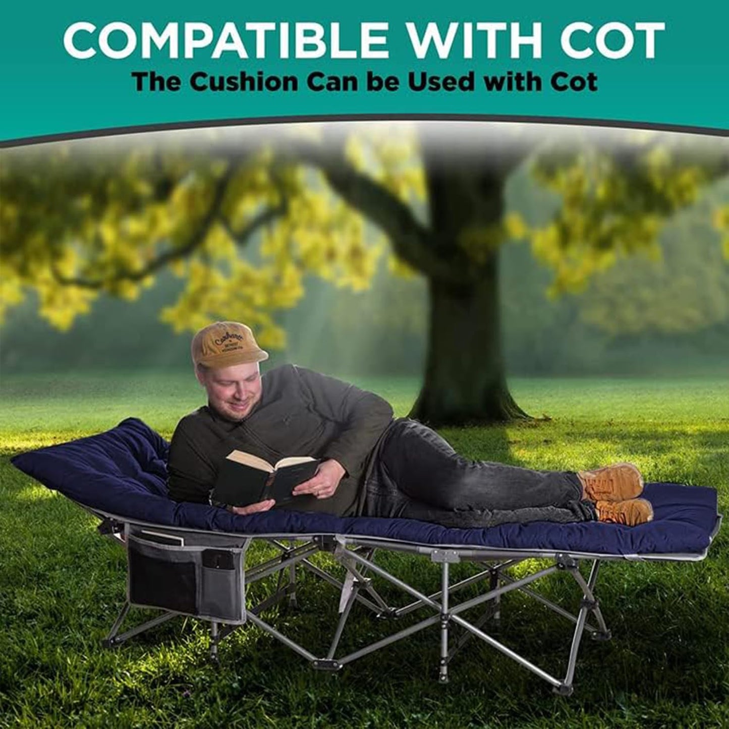 ZONETECH Camping Cot Pads Mattress - Premium Quality Outdoor Comfortable Thicker Cotton for Sleeping Lightweight Waterproof Bottom for Adult, Kid 4- Pack