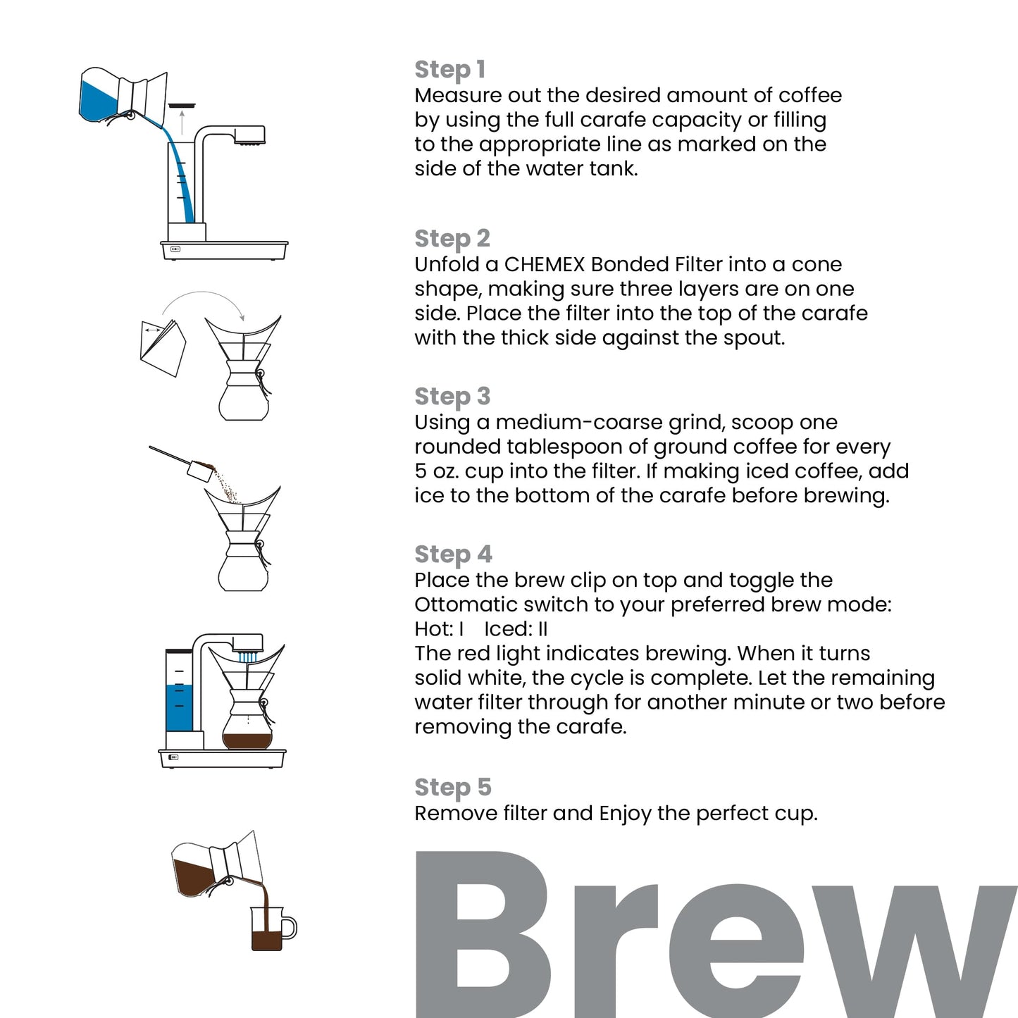 Chemex Ottomatic Pour Over Coffee Maker Set, 40 oz Capacity – Automatic Pour Over Machine with 6 Cup Glass Coffeemaker, Specialty Drip Brewer, Barista Quality Coffee System