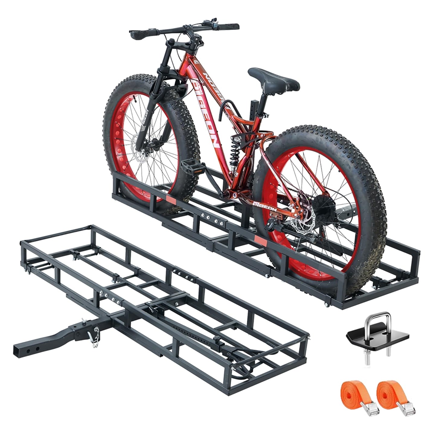 Hitch-Mount Bike Rack for Ebike Heavy-Duty - Fits 2 Electric/Fat-Tire, Fits 2" Receiver for Car SUV Truck RV Minivan