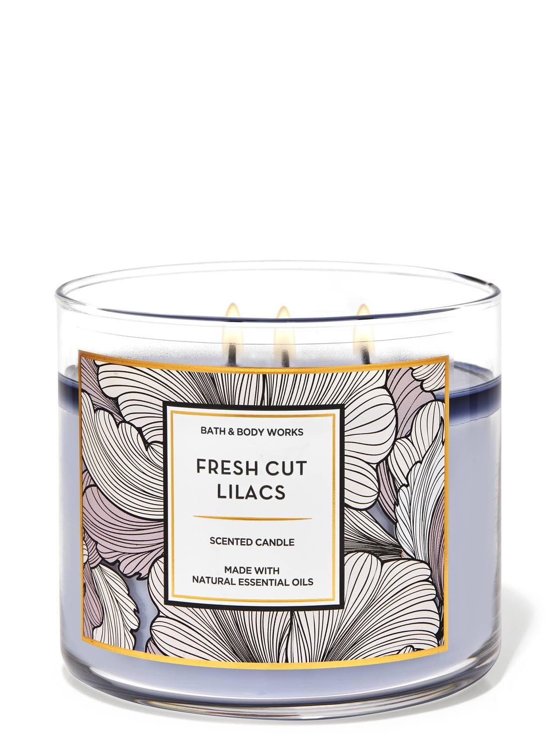 White Barn Bath & Body Works 3-Wick Scented Candle in Fresh Cut Lilacs (2021), Purple