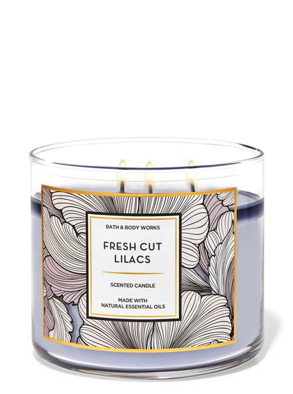 White Barn Bath & Body Works 3-Wick Scented Candle in Fresh Cut Lilacs (2021), Purple
