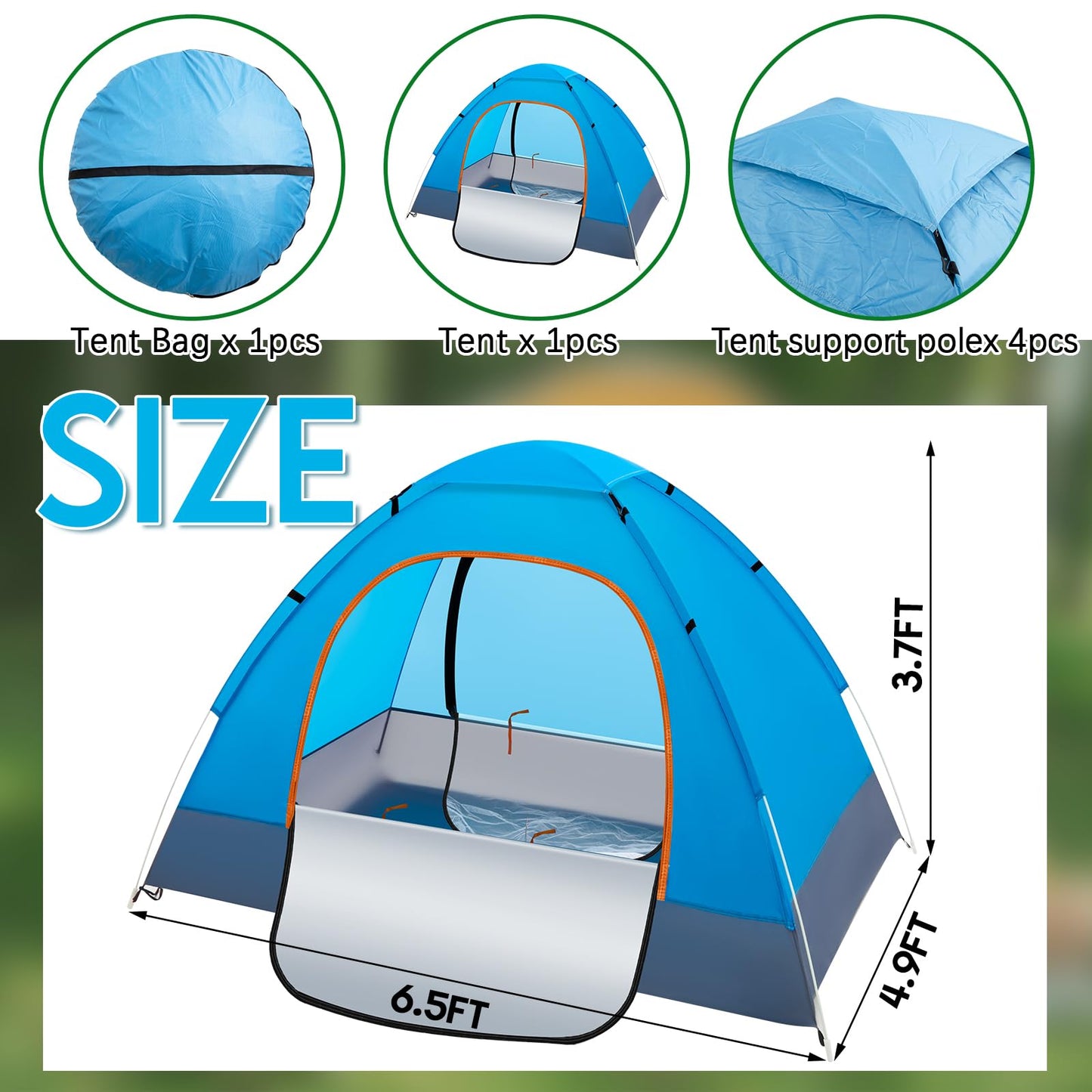 Wowangce 5 Pcs 15/10/5 Pack Camping Tents for Homeless Bulk 2 Person Pop up Homeless Backpacking Supplies Adult Waterproof Instant Easy Setup Tent for Hiking Outdoor Travel Camping Donation (Blue)