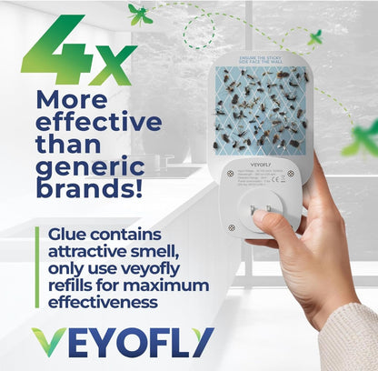 VEYOFLY Indoor Fly Trap Refill - Effective Fruit Fly & Gnat Catcher | 10 Pack for Home Use