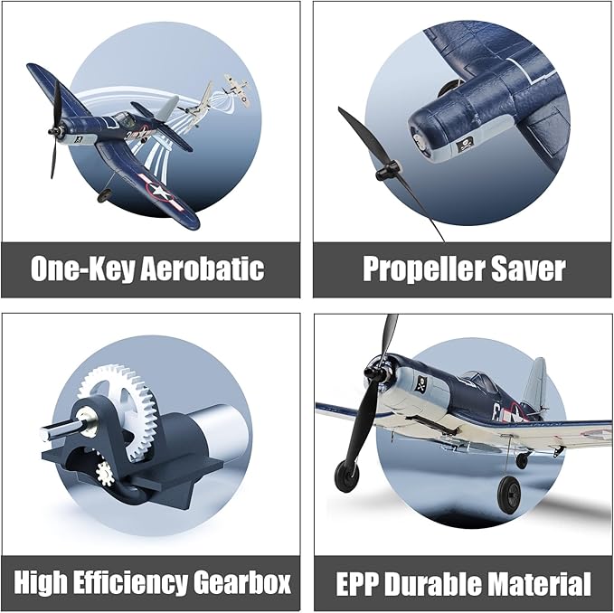 2023 New Upgrade F4U Corsair RC Plane 4 Channel RTF Remote Controlled Aircraft RC Airplane for Beginners Adult with Xpilot Stabilization System &amp One Key Aerobatic