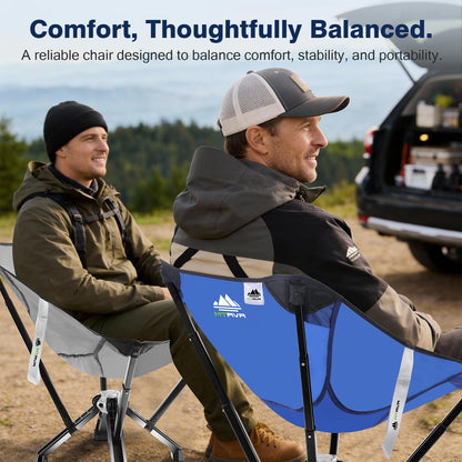 MTRVR Utility-Grade Folding Chair — Stable One-Piece Structure, Authorized Folding Structure Patent, Balanced Aluminum Support, Compact & Portable Chair for Camping, Fishing & Everyday Outdoor Use