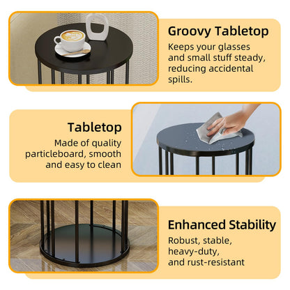 Leinade Plant Stand Indoor,small plant stool,Flower Pot Corner stand holder,Mid Century Heavy Duty Metal Tall Home Decor,Modern Round End Table,Small Rustic Display Stand for Living Room,Bedroom(Black,14In)
