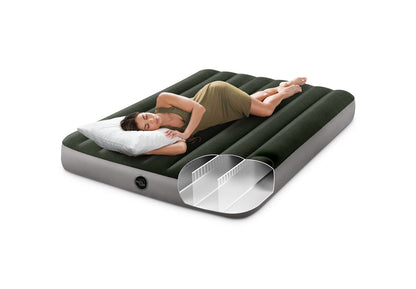 Intex 64778E Dura-Beam Standard Prestige Air Mattress: Fiber-Tech – Full Size – Hand-Held Battery Pump-– 10in Bed Height-– 600lb Weight Capacity,(Pack of 3)