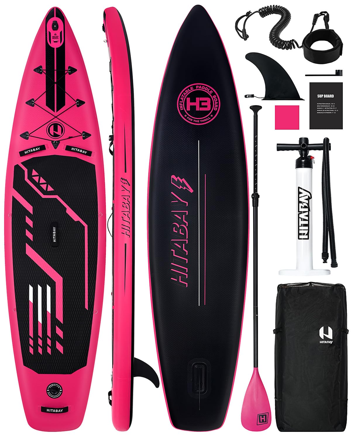 Inflatable Stand Up Paddle Board with Premium SUP Accessories & Camera Mount, Inflatable Ultra-Light (17.3lbs) Paddle Board for Adults & Youth of All Skill Levels, 11' Inflatable SUP Board