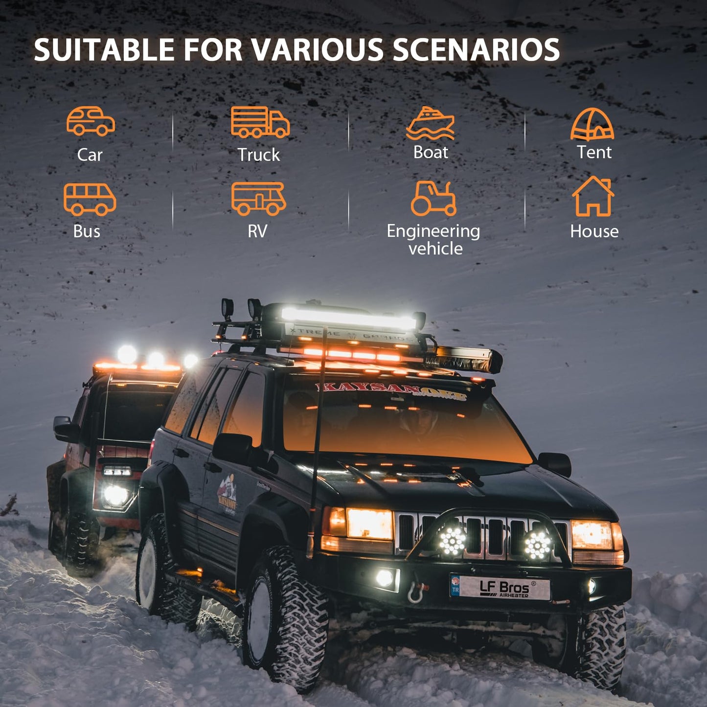 LF Bros 110V/12V 5KW All-in-1 Diesel Heater, 5L Air Diesel Parking Space Heater with Plateau Mode, Come with Remote, T4 LCD Controller and Timer, Suitable for Home Shop Garage Camper