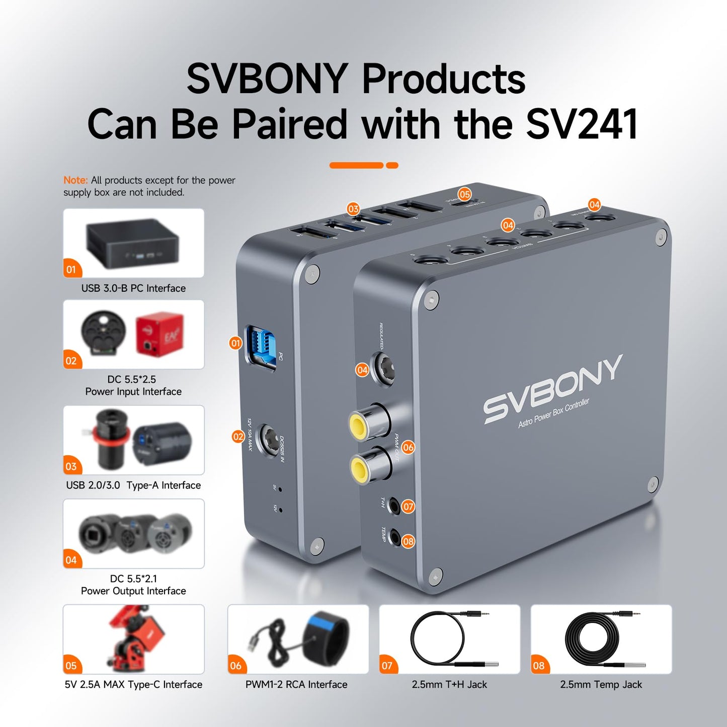SVBONY SV545 Telescope Petzval Lens APO with SV241 Pro Power Management Box, F4.5, 203mm Focal Length, Built in Field Flattener, Remote Control for Astronomy Equipment, for Deep Sky Astrophotography