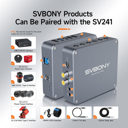 SVBONY SV241 Pro Astronomical Telescope Power Management Box, Telescope Power Hub, Remote Control for Astronomy Equipment, Durable and Portable Power Adapter with Dovetail Base for Astrophotography