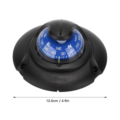 Entatial Flush Mount Compass, Reliable Marine Compass ABS for Travel for Vehicles for Boating for Marine