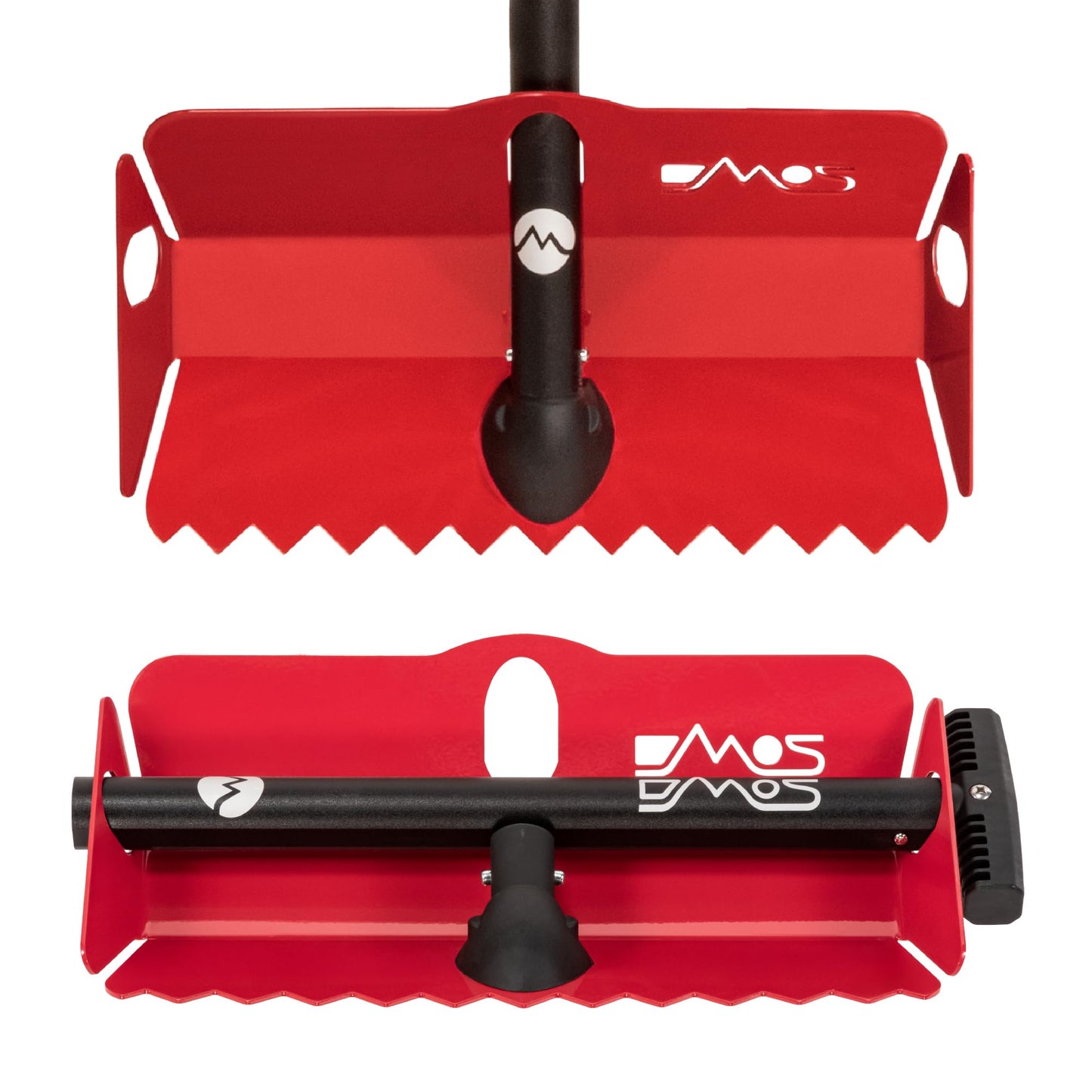 DMOS Stealth Shovel + Bag - Lightweight, Aluminum Sand & Snow Shovel with Extendable Handle for Camping, Overlanding, Survival, & Off-Road Use - Regular Shovel (Racing Red) + Bag (Alloy)