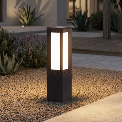 Linkmoon Solar Pathway Lights Outdoor, 23.6" Landscape Path Lights, IP65 Waterproof Bollard Light, Dusk to Dawn Solar Lamp Path Light, 3000K Commercial Pathway Lighting for Driveway Walkway Lawn Patio