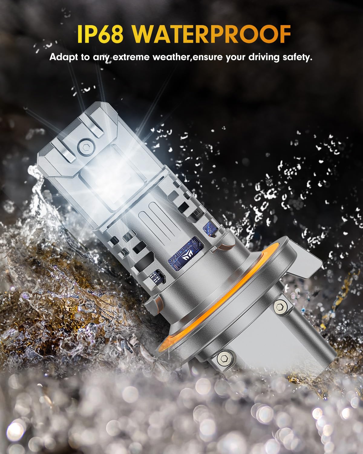 FAHREN 2026 Upgraded Brightest H13 Bulbs, (1,200%) 12X 90,000LM Extreme Brightness 9008 bulbs, 6500K Cool White, 1:1 Min Size,IP68 Waterproof.Pack of 2,Fog Bulbs HID,Plug-N-Play.