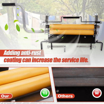 CCNLHZM Hand-Crank Clothes Wringer - Solid Wood Tan Rollers, Removes 95% Water, Portable Laundry Dehydrator for Efficient Water Removal