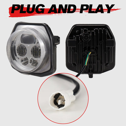 A & UTV PRO LED Headlights with High Low Beam Lights for 2018-2024 Yamaha Wolverine X2 X4,Headlamp Front Lamp Lights for 2016-2024 YXZ 1000R Accessories