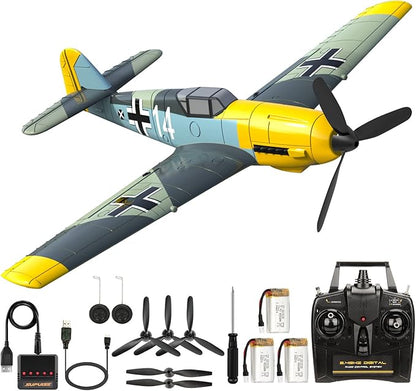 Remote Control Airplane for Adults BF109 4 Channel RC Plane with 6-Axis Gyro Aerobatic WW2 Warbird Park Flyer Gift