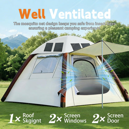 Automatic Tents for Camping 4 Person with Rechargeable Device, Portable Carry 4000mm Waterproof & UV Protection Pop Up Tent, Easy Setup Instant Cabin Tents for Family Camping & Hiking