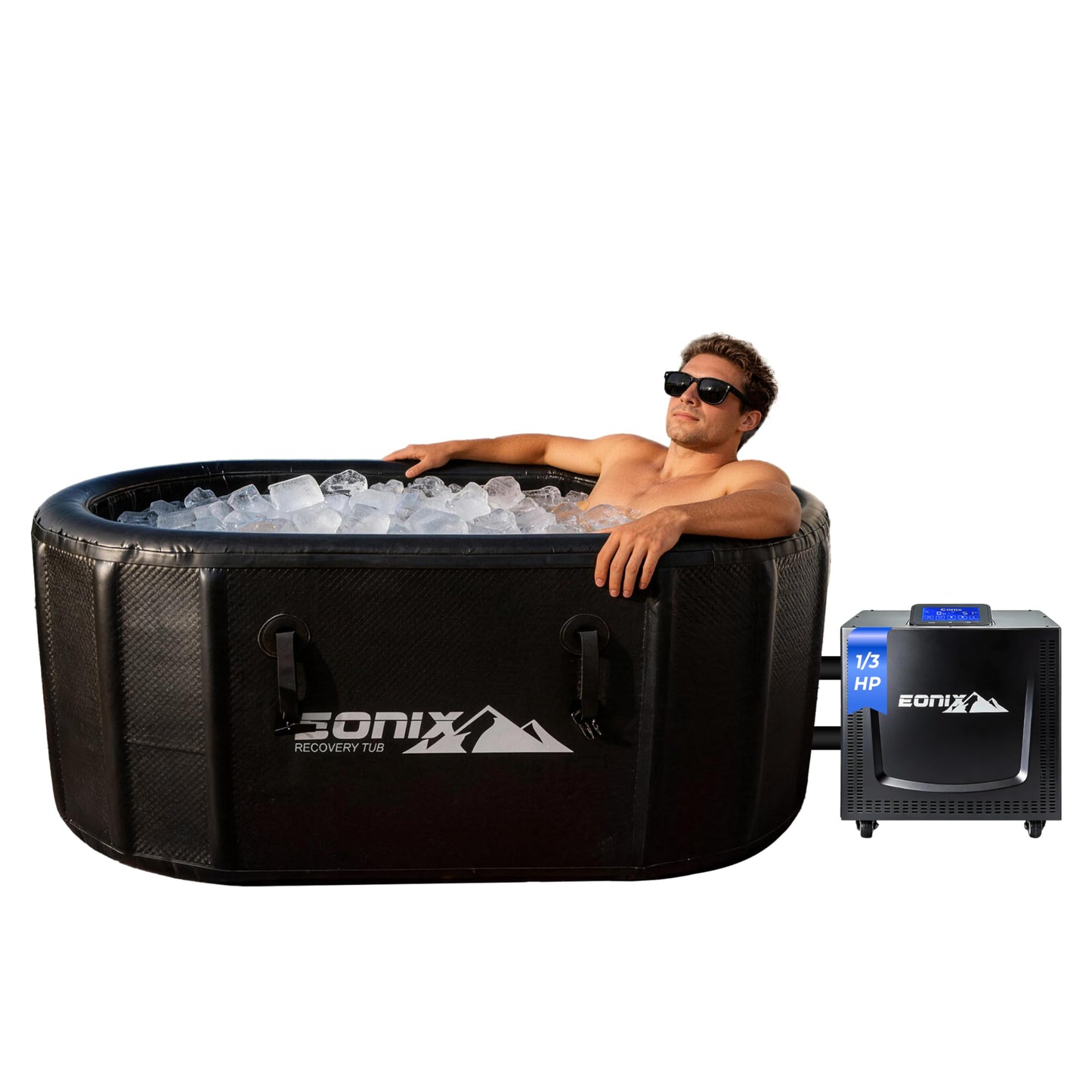 1/3HP Ice Bath Chiller & Cold Plunge Tub Bundle – 216 Gal Insulated Ice Pod, Built-in Pump & Filter, Cold Plunge Tub with Water Chille for Athletes, Recovery & Home Wellness