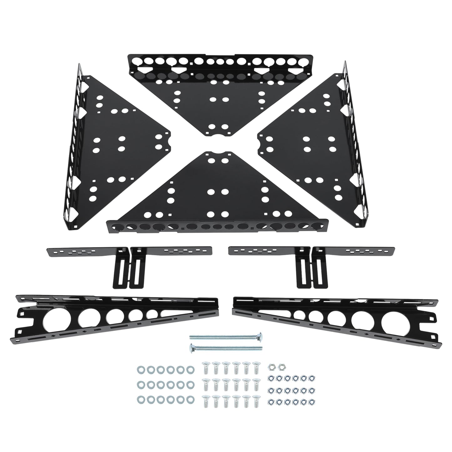ALMULOO RV Heavy Duty Bumper-Mounted Cargo Carrier and Generator Carrier Tray Assembly with 200 LB Load Rating for Campers Trailers 15 LB Weight