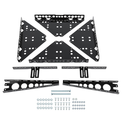 ALMULOO RV Heavy Duty Bumper-Mounted Cargo Carrier and Generator Carrier Tray Assembly with 200 LB Load Rating for Campers Trailers 15 LB Weight