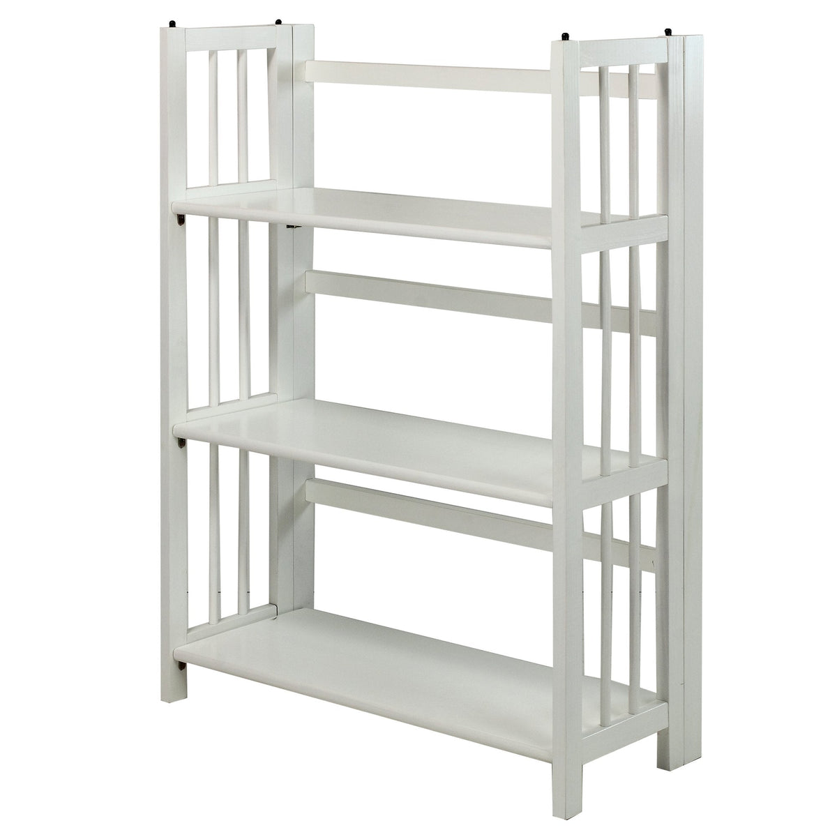 Casual Home 3-Shelf 27.5" Wide Folding Stackable Bookcase, White (New)