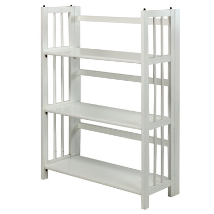 Casual Home 3-Shelf 27.5" Wide Folding Stackable Bookcase, White (New)