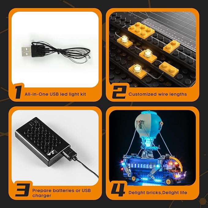 LIGHTAILING Light for Lego-77073 Battle Bus - Led Lighting Kit Compatible with Lego Building Blocks Model - NOT Included The Model Set