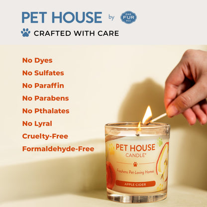 Pet House Pet Odor Candle Plant Based Scented Candle Clean Burning, Long Lasting for Home, Evergreen Forest