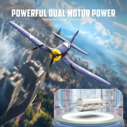 volantexrc RC Plane 3 Channel Remote Control Airplane Fighter Toys 2.4GHz 6-axis Gyro Stabilizer RTF Glider Aircraft Plane Easy to Fly for Adults Beginners (F4U Corsair)