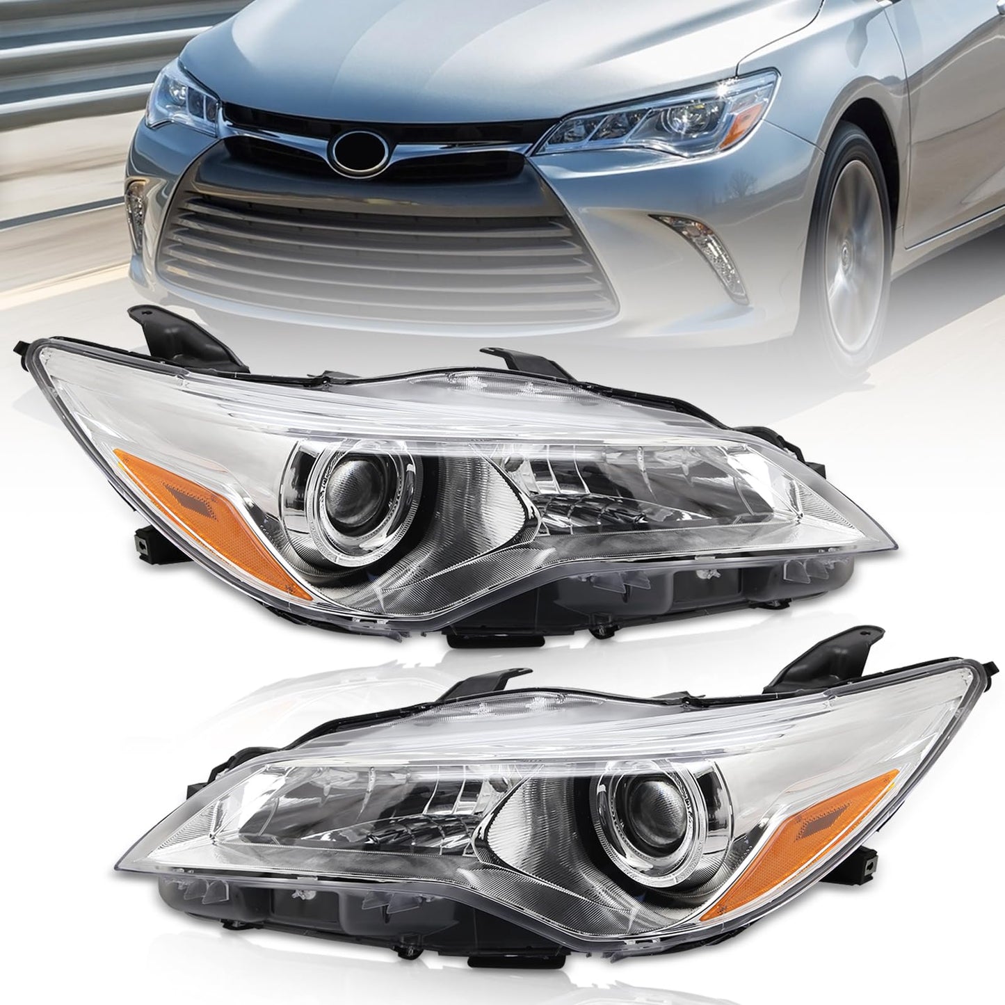 Kspeed Headlights Fit 2015 2016 2017 For Toyota Camry LE/SE/XLE Replacement Former Ones with Waterproof Property,Passenger and Driver Side