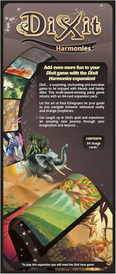 Dixit Harmonies Board Game EXPANSION - Ignite Your Imagination with 84 Captivating Art Cards! Creative Storytelling Game for Kids &amp Adults Ages 8+ 3-6 Players 30 Min Playtime Made by Libellud