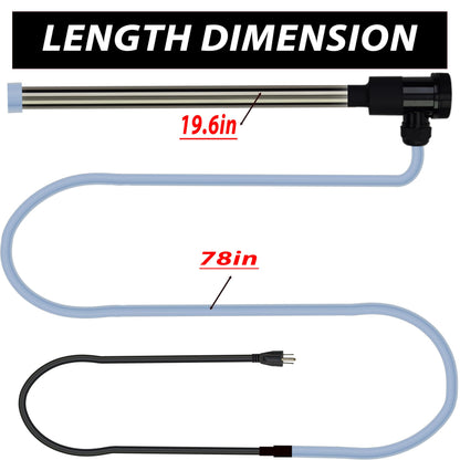 3500W 240V 316 Immersion Water Heater with Wi-Fi, Timer, and Temperature Control – Portable Submersible Heater Suitable for Spa, Above-Floor Swimming Pools, Inflatable Pools, Hot Tubs, and Bathtubs