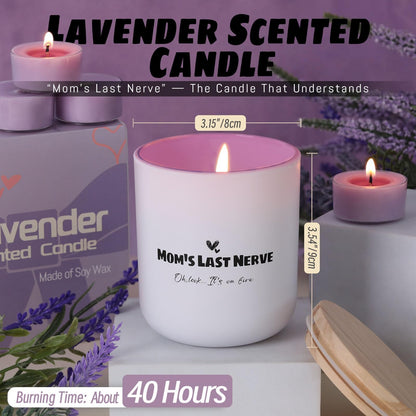 Mom's Last Nerve Funny Gifts Candle for Mom, Lavender Scented Candle from Daughter Son, Soy Wax Jar Candles Long Lasting Mother's Day