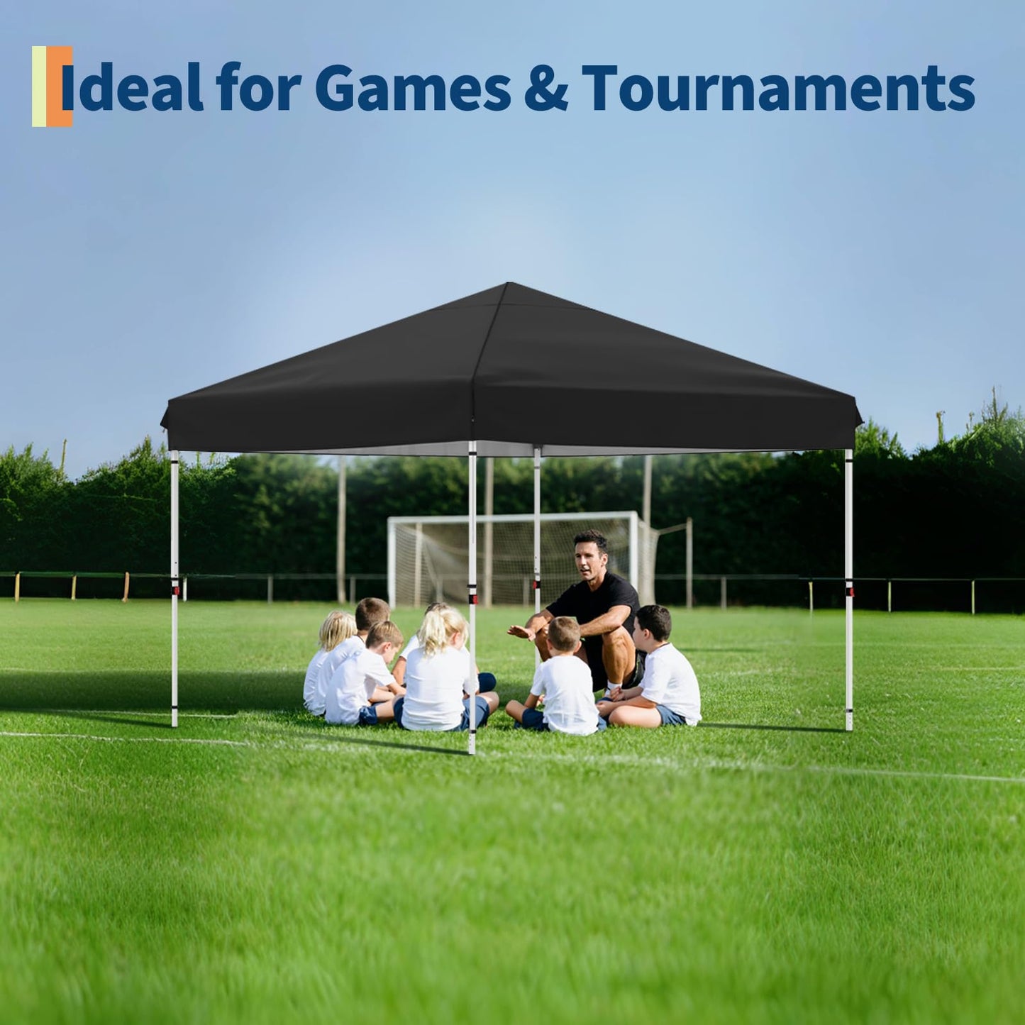 Garvee 10x10 Pop Up Canopy Tent with 4 Removable Sidewall, Heavy Duty Commercial Instant Shelter with One-Person Setup, UPF 50+ Waterproof, 100 Sq Ft Shade for Outdoor Events, Camping, Farmers Market