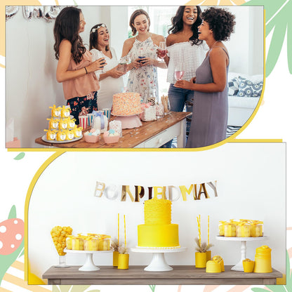 MTLEE 24 Sets Sunshine Baby Shower Favors Small Bubble Candle Baby Shower Favors for Guests Tea Candles Bulk with Stylish Ribbons Cards Gifts Party Decorations