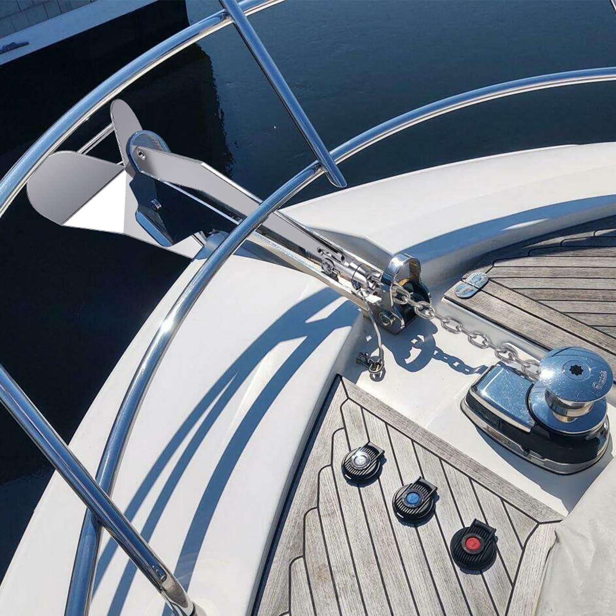 FUCNEN Windlass Anchor Rode, 1/2" Anchor Rope/line 100ft with 1/4" Anchor Chain 10ft and Swivel Connector, G4 316 Stainless Steel Short-Link Marine Chain with 3-Strand Nylon Rope
