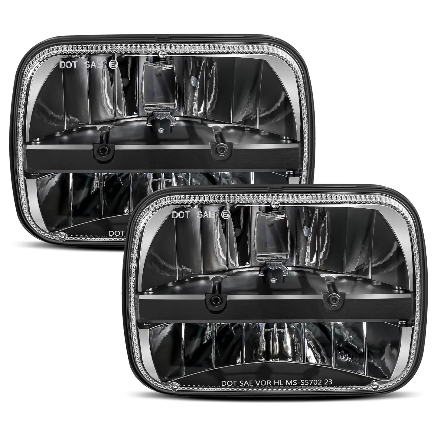 UNI-SHINE 5x7 led headlight 2pcs 7x6 led headlight Reflector Plug and Play H6054 H5054 Hi/Lo Sealed Beam DOT Approved Compatible with jeep Wrangler YJ Compatible with Cherokee XJ
