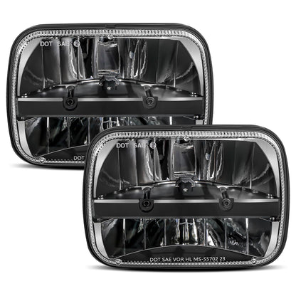 UNI-SHINE 5x7 led headlight 2pcs 7x6 led headlight Reflector Plug and Play H6054 H5054 Hi/Lo Sealed Beam DOT Approved Compatible with jeep Wrangler YJ Compatible with Cherokee XJ