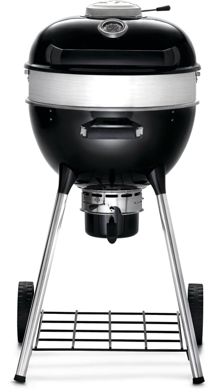 Napoleon PRO18 Compact Charcoal Kettle Grill, Black, Porcelain-Enameled Lid and Bowl, Chrome-Plated Cooking Grid