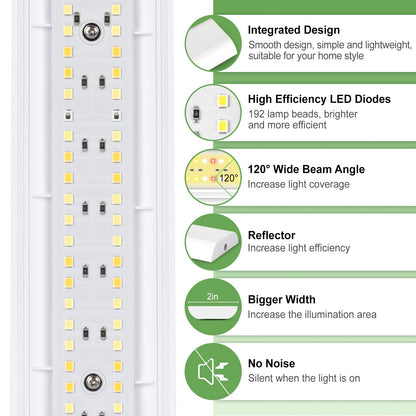 FOXGARDEN Grow Light, Full Spectrum Plant Light Strip for Indoor Plants, 96 LED Bright Grow Lamp with Auto On/Off Timer 4/8/12H, 4 Dimmable Brightness