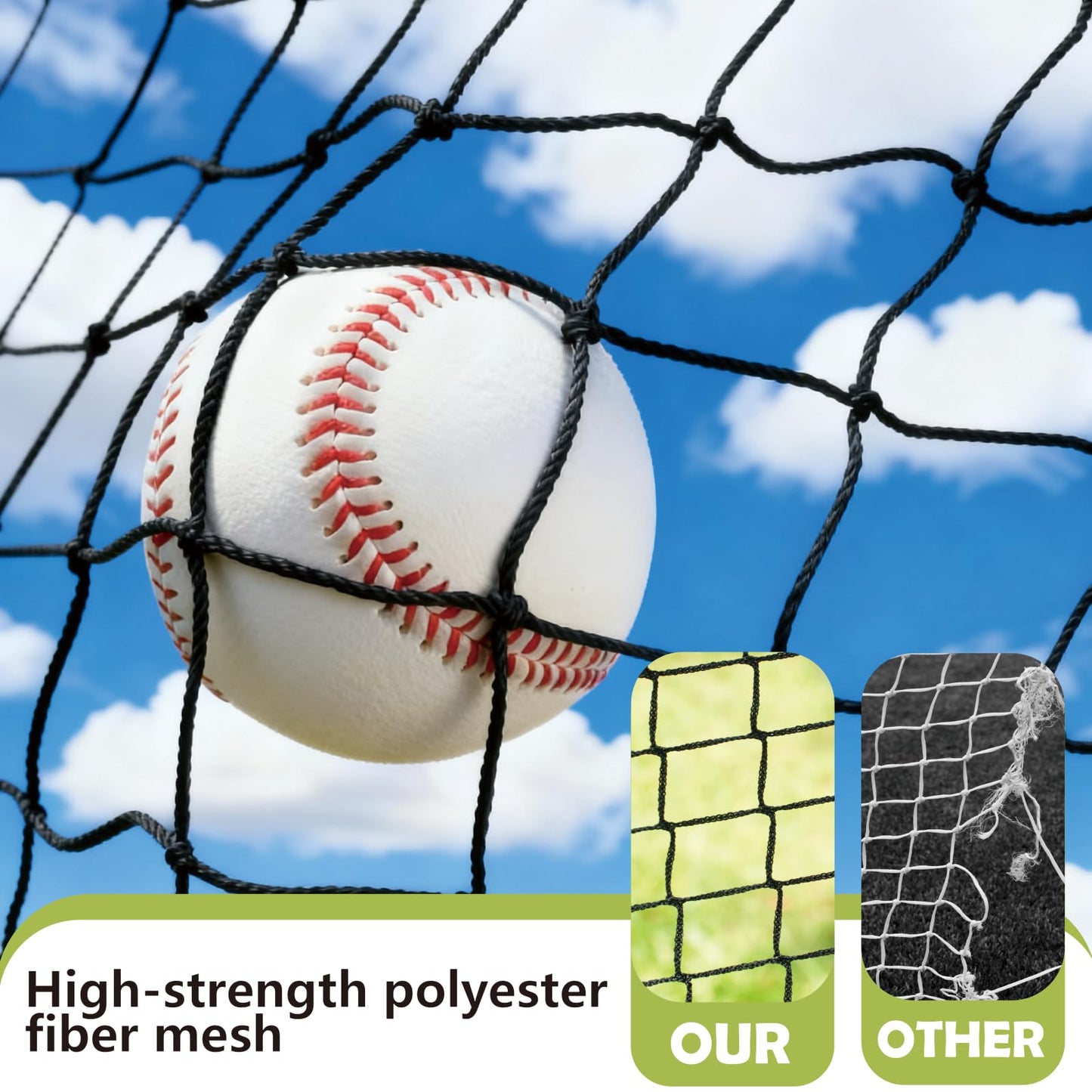 IDEATRY Baseball Batting Cages for Backyard - 30ft x 12ft x 8ft Portable Practice Softball Cage Net and Frame with Pitching Machine Hole, 12.7MM Fibreglass Poles and Carry Bag