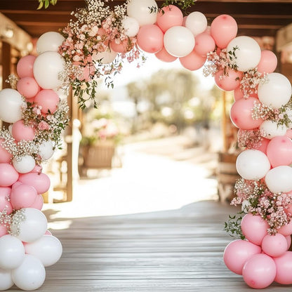 RUBFAC 135pcs White Balloons Different Sizes 18 12 10 5 Inch for Garland Arch, Latex Balloon for Wedding Birthday Party Baby Shower Anniversary Baptism Decorations