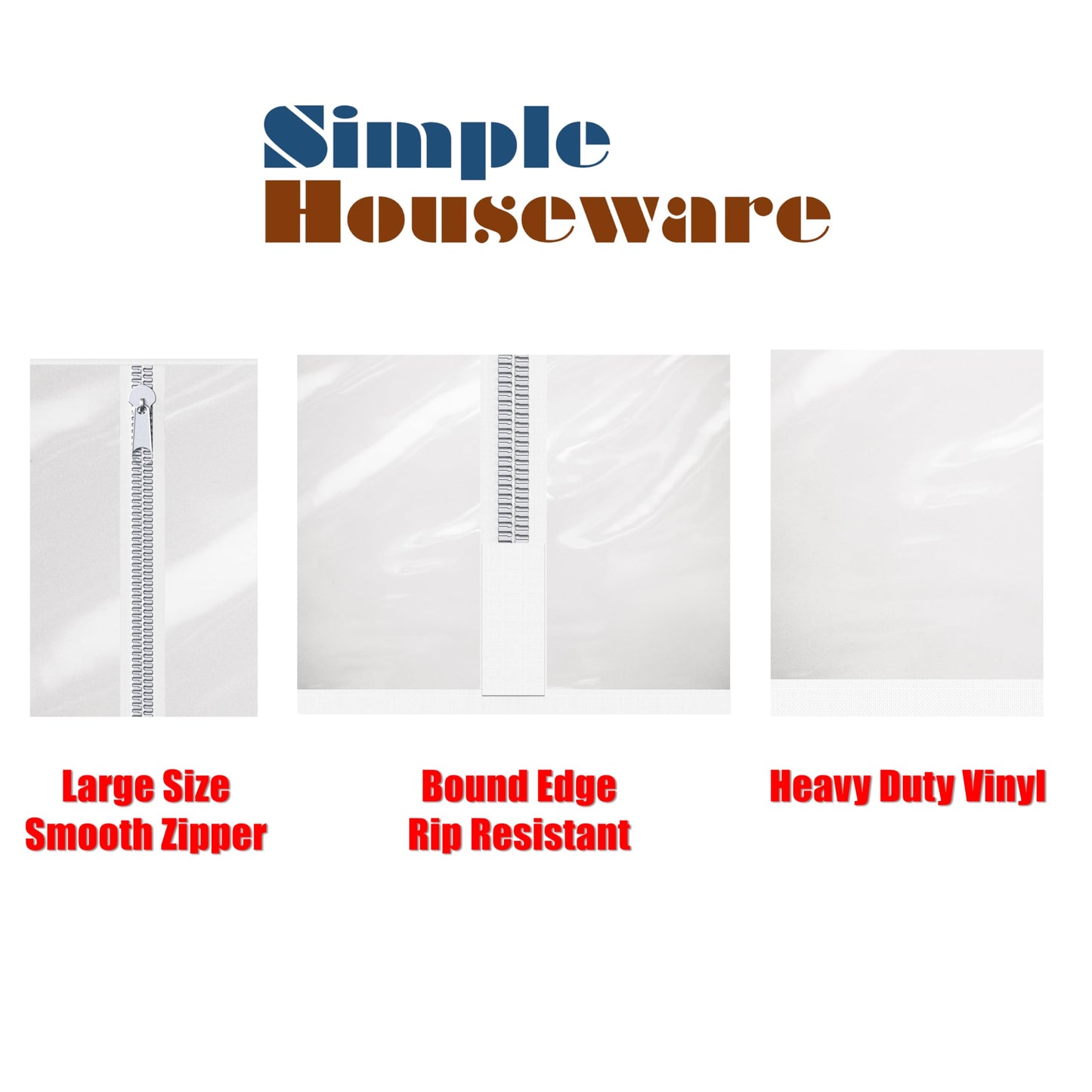 Simple Houseware Industrial Grade Z-Base Garment Rack, 500lb Load with 62" Extra Long bar w/Clear Cover and Tube Bracket
