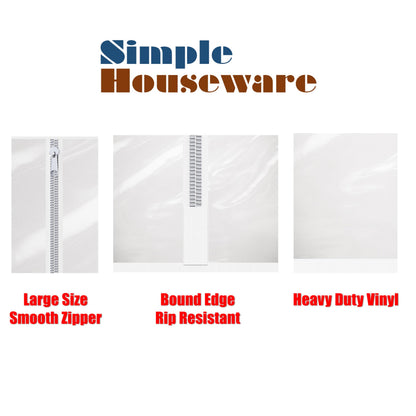 Simple Houseware Industrial Grade Z-Base Garment Rack, 500lb Load with 62" Extra Long bar w/Clear Cover and Tube Bracket